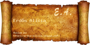 Erdős Alícia névjegykártya
