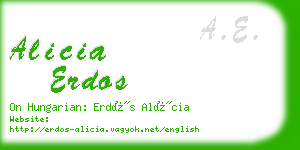 alicia erdos business card